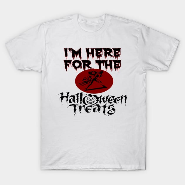 Halloween Treats Satan Red Devil Pitchfork T-Shirt by CharJens